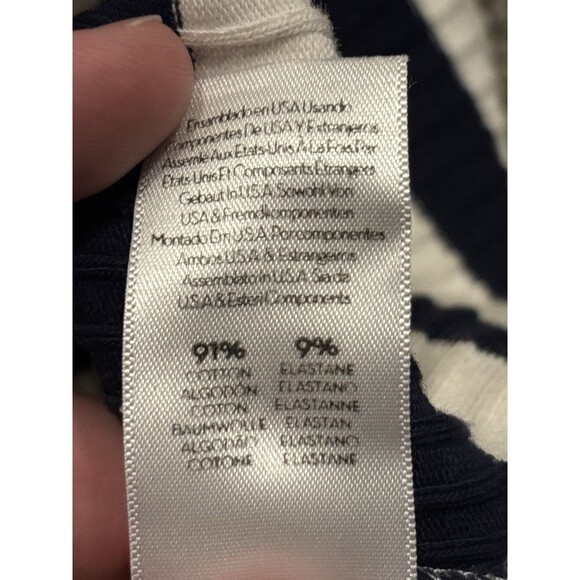 MOTHER The Chin Ups Midi Dress Size M Navy Blue White Stripe Ribbed Tank - Picture 6 of 7